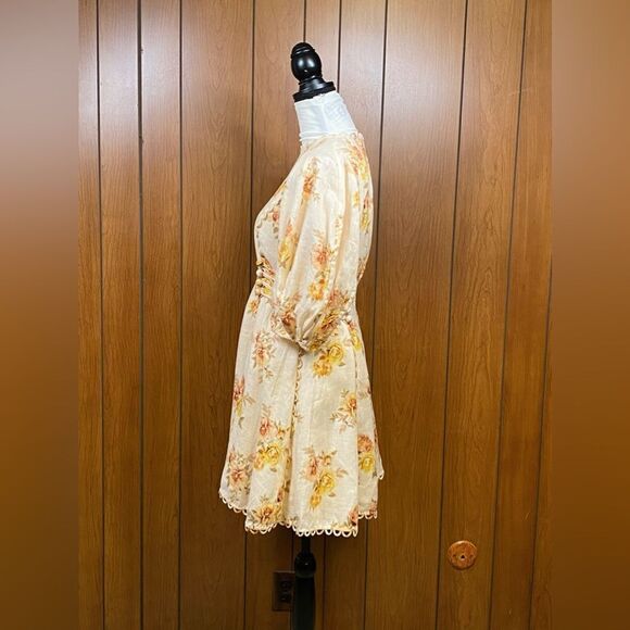 Zimmermann Rosa Linen Floral Minidress size 1/us size 6 - Picture 10 of 13